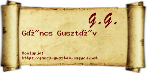 Gáncs Gusztáv névjegykártya