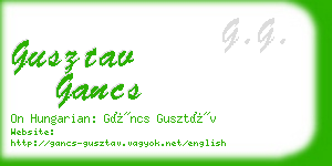 gusztav gancs business card